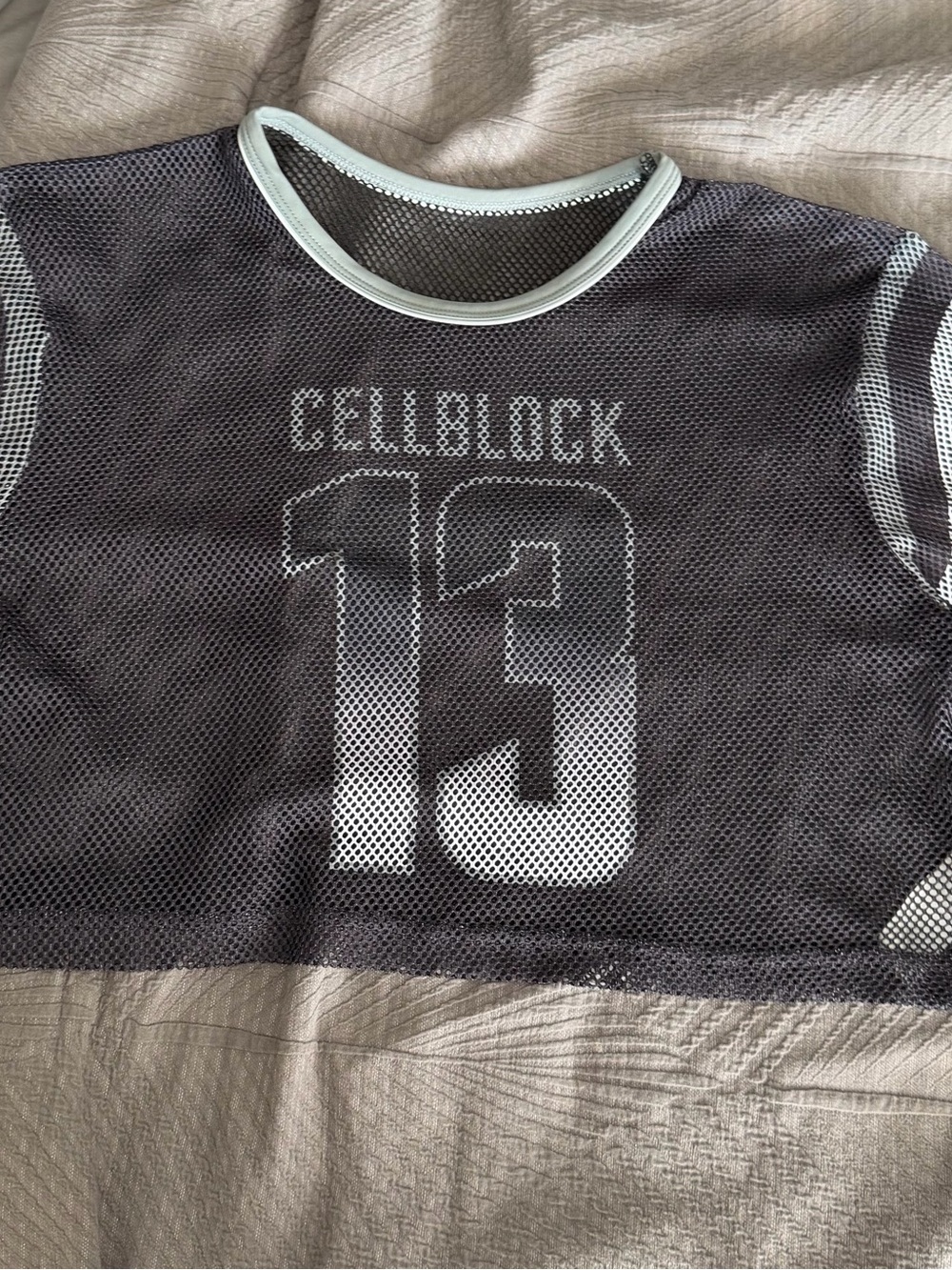 Men’s Short Mesh Crop Top Gray Mesh 'Cellblock 13'